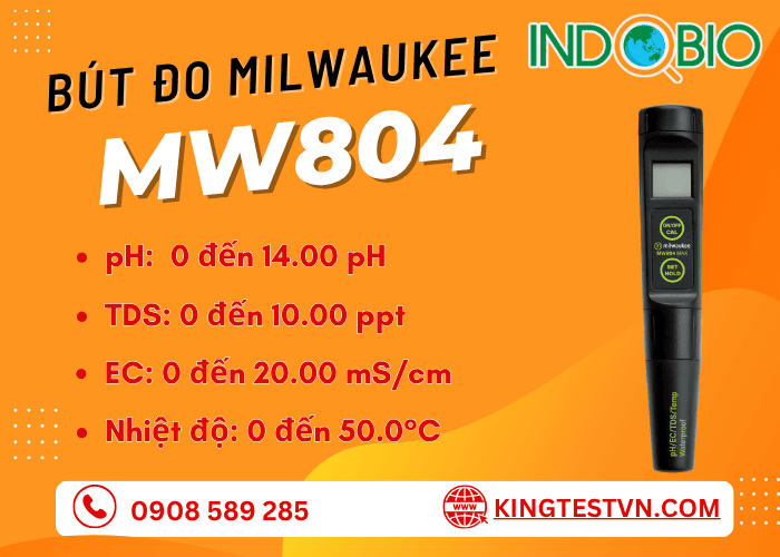 Bút đo pH, TDS, EC, Nhiệt độ Milwaukee MW804 